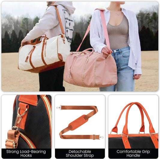 Premium Leather Duffel Travel Bag