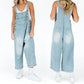 Woman Denim  Loose Fit  Wide-Leg Overalls